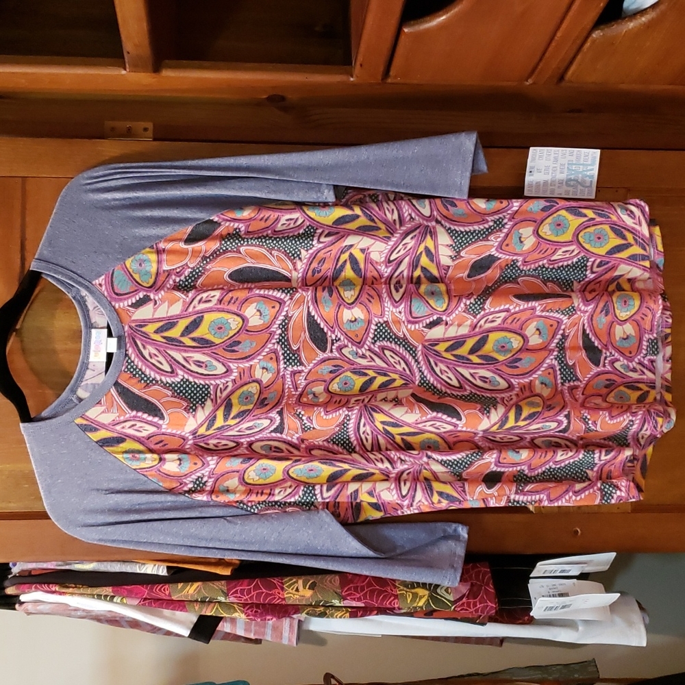 LuLaRoe Randy - Paisley- pink and gray 2XL